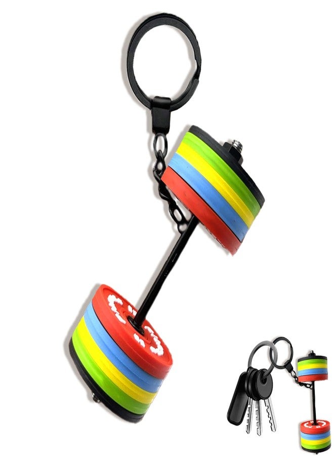 ZGGAZCA Barbell Keychain Fitness Weight Key Chain Mini Dumbbell Gym Workout Accessory for Women Men Weightlifting Chains for Backpack Gym Bag Sports Purse Exercise Lover - Image 1
